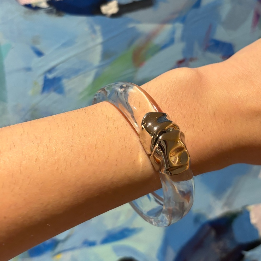 ALEXIS BITTAR Women's Molten Silver Lucite Hinge Bracelet
